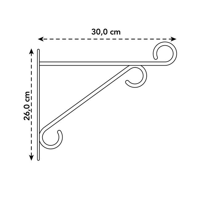 wandhaak elegant 30cm antraciet